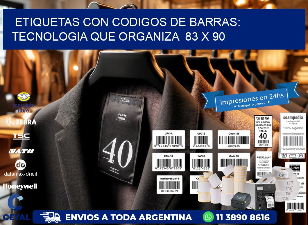 Etiquetas con Codigos de Barras: Tecnologia que Organiza  83 x 90