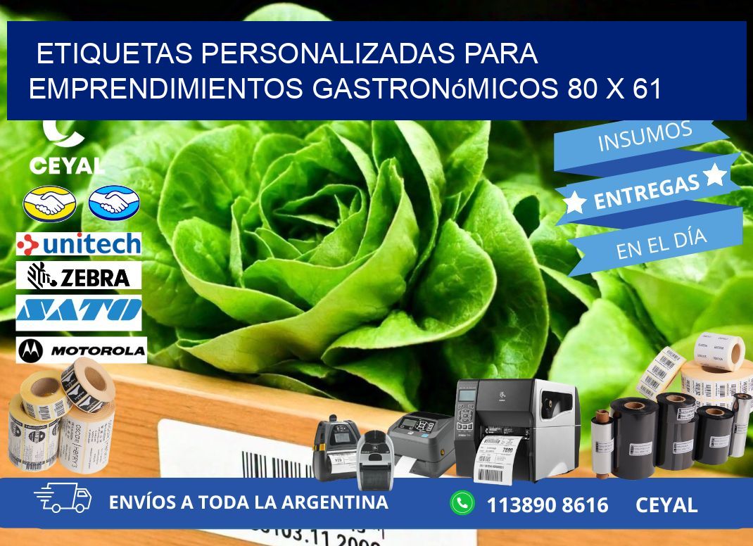 Etiquetas personalizadas para emprendimientos gastronómicos 80 x 61