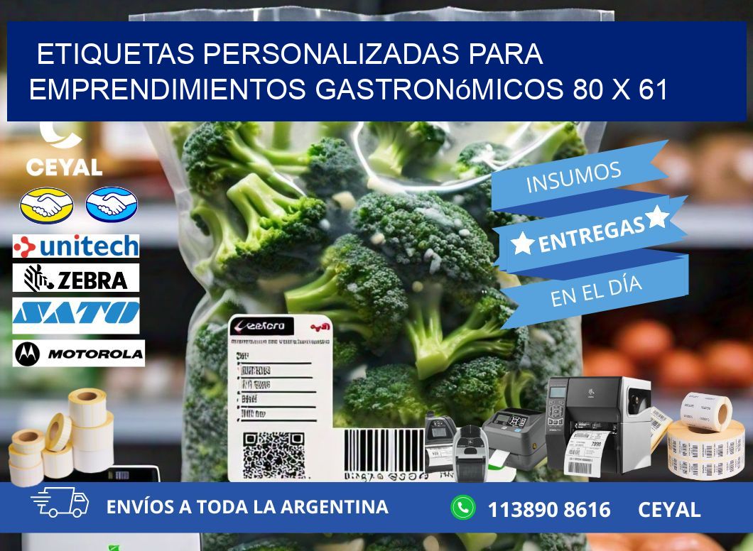 Etiquetas personalizadas para emprendimientos gastronómicos 80 x 61