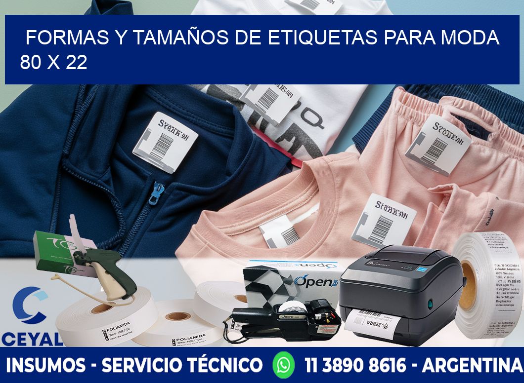 FORMAS Y TAMAÑOS DE ETIQUETAS PARA MODA 80 x 22