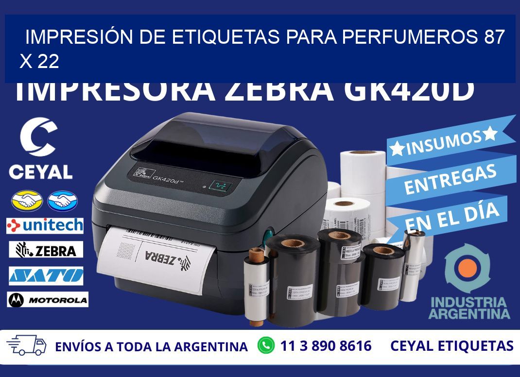 IMPRESIÓN DE ETIQUETAS PARA PERFUMEROS 87 x 22