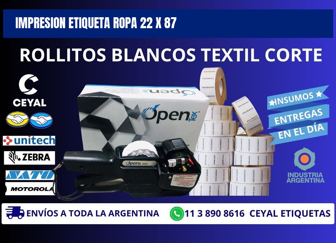 IMPRESION ETIQUETA ROPA 22 x 87