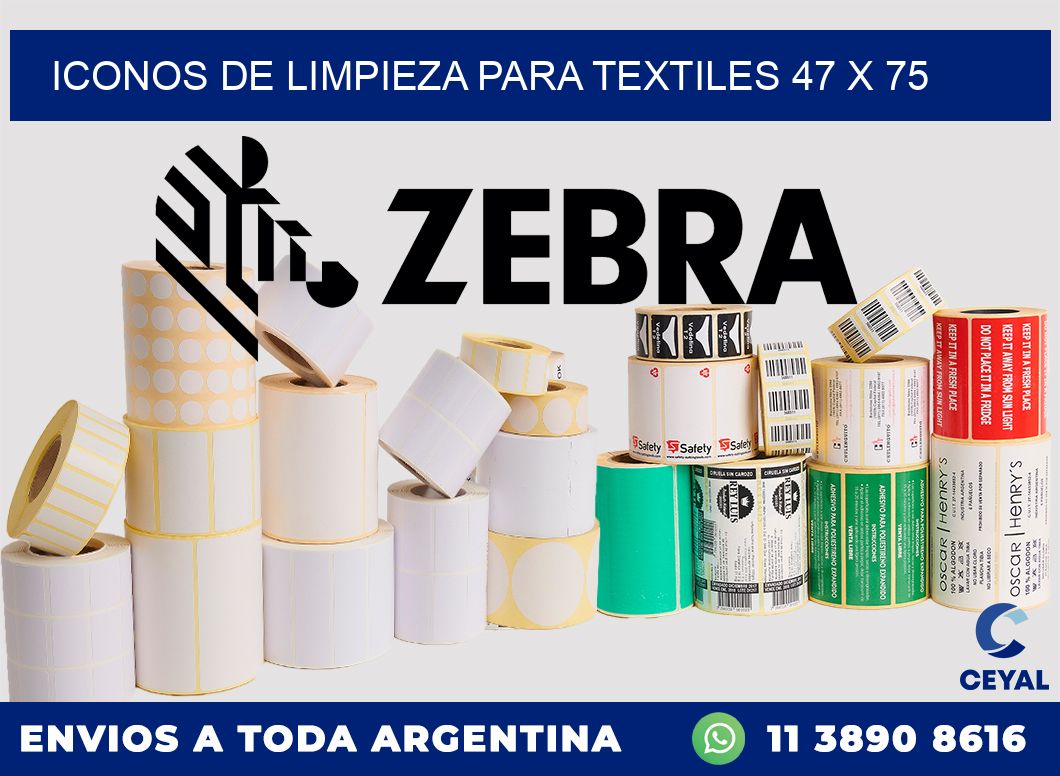 Iconos de Limpieza para Textiles 47 x 75
