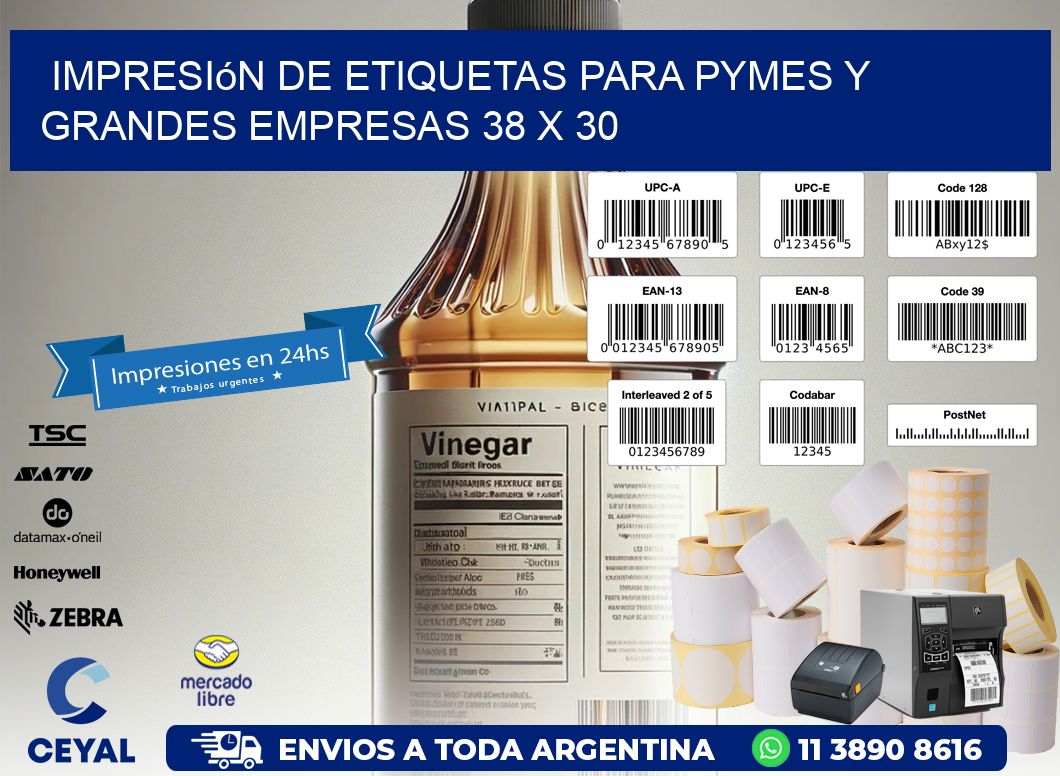 Impresión de Etiquetas para PyMEs y Grandes Empresas 38 x 30