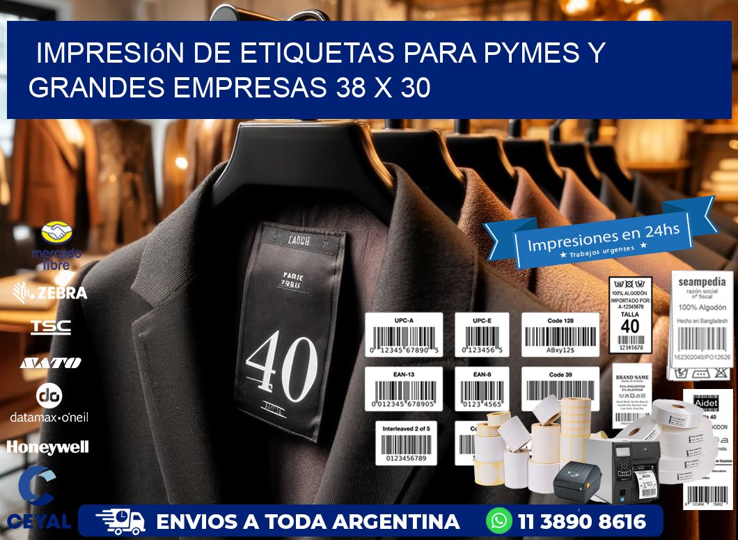 Impresión de Etiquetas para PyMEs y Grandes Empresas 38 x 30