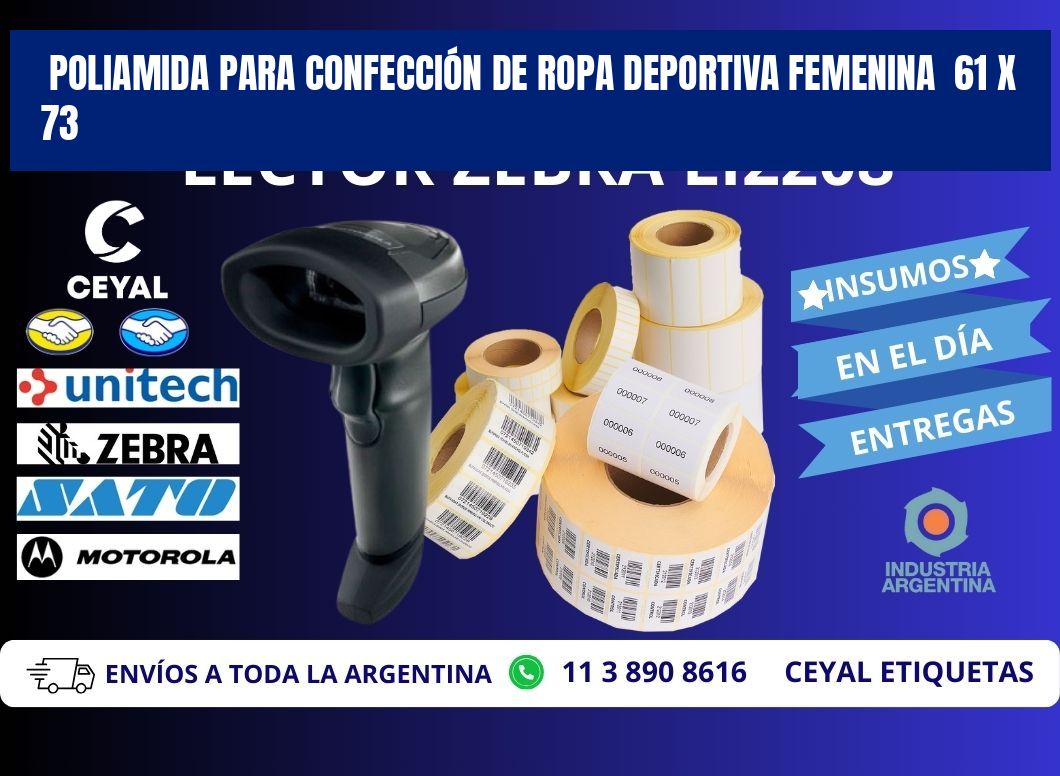 POLIAMIDA PARA CONFECCIÓN DE ROPA DEPORTIVA FEMENINA  61 x 73