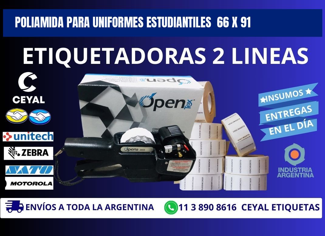 POLIAMIDA PARA UNIFORMES ESTUDIANTILES 66 x 91