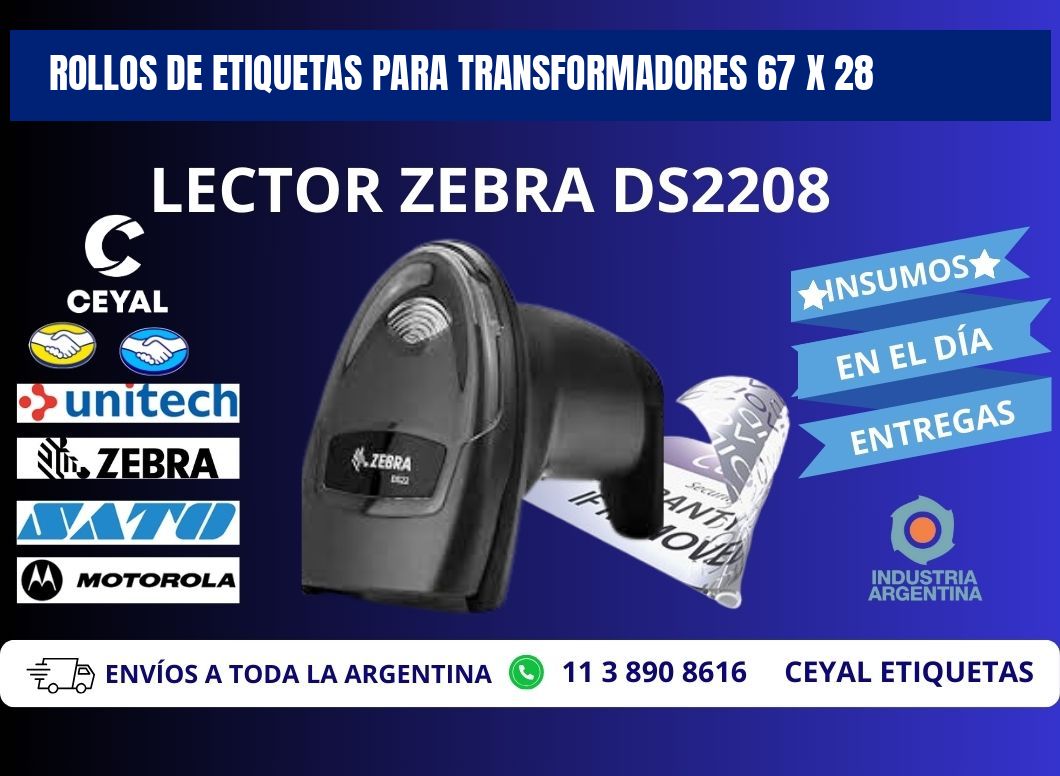 ROLLOS DE ETIQUETAS PARA TRANSFORMADORES 67 x 28