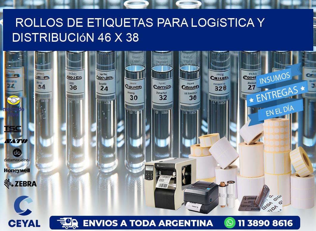 Rollos de Etiquetas para Logística y Distribución 46 x 38