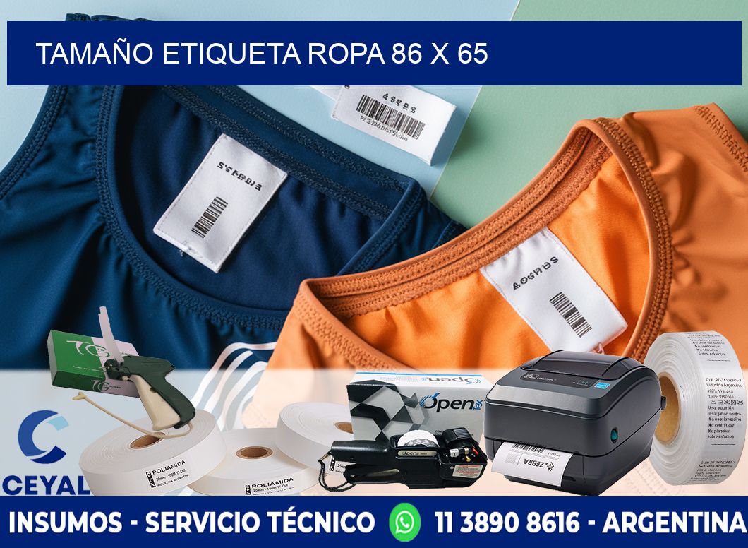 TAMAÑO ETIQUETA ROPA 86 x 65