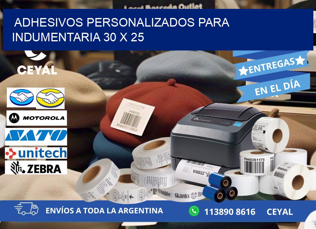 ADHESIVOS PERSONALIZADOS PARA INDUMENTARIA 30 x 25