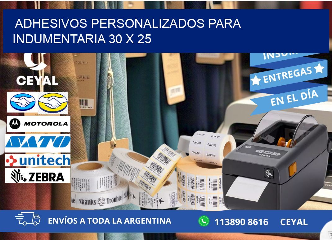 ADHESIVOS PERSONALIZADOS PARA INDUMENTARIA 30 x 25