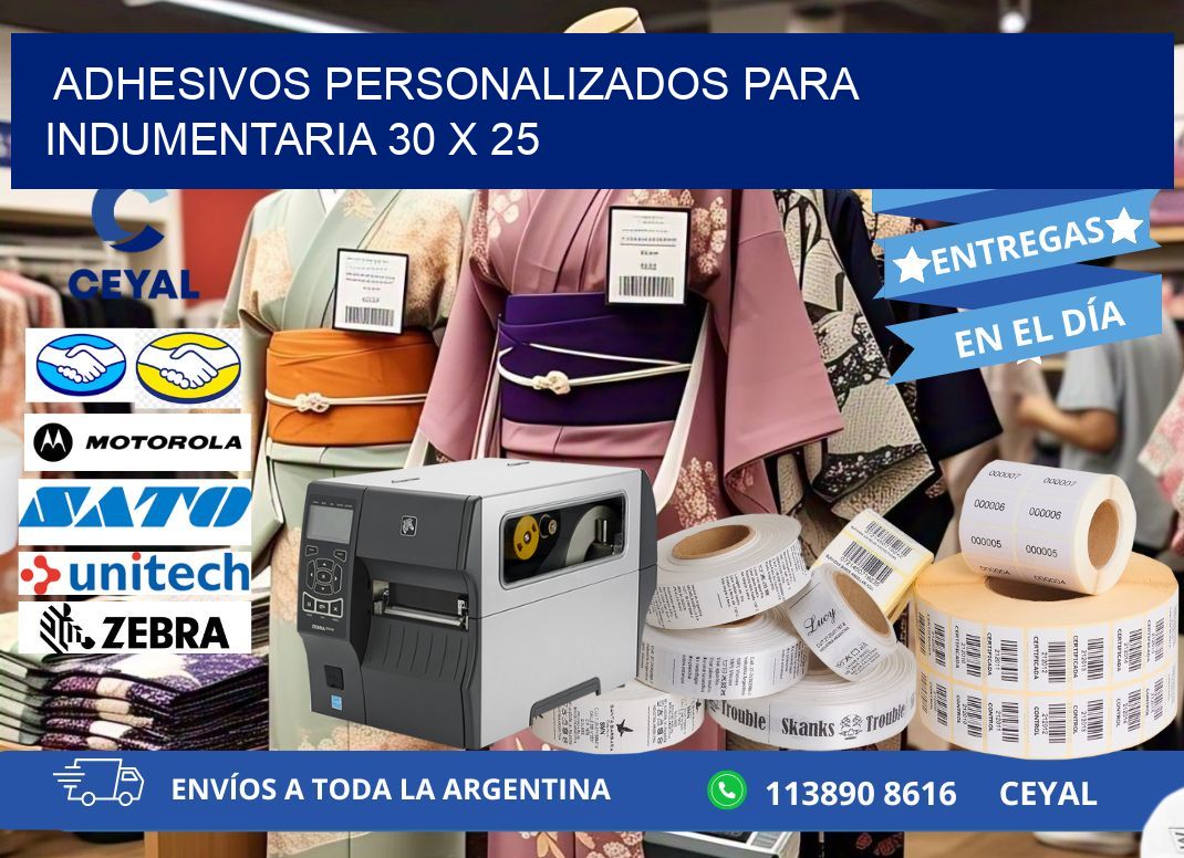 ADHESIVOS PERSONALIZADOS PARA INDUMENTARIA 30 x 25
