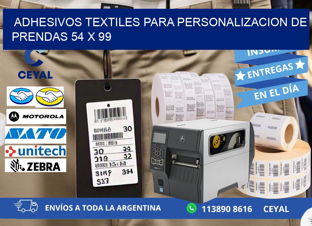 ADHESIVOS TEXTILES PARA PERSONALIZACION DE PRENDAS 54 x 99