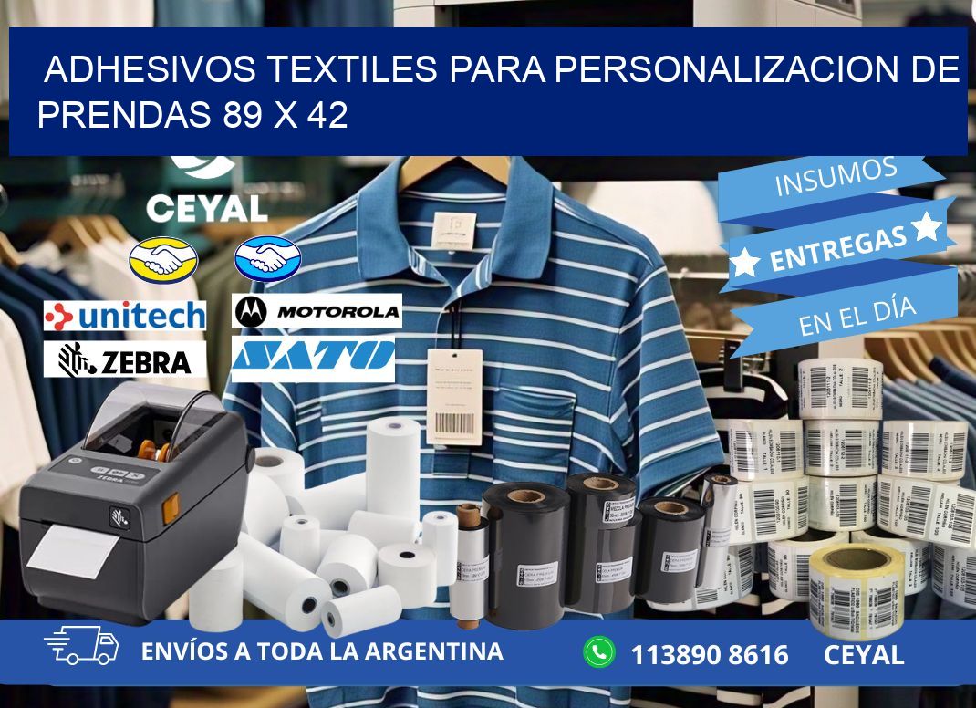 ADHESIVOS TEXTILES PARA PERSONALIZACION DE PRENDAS 89 x 42
