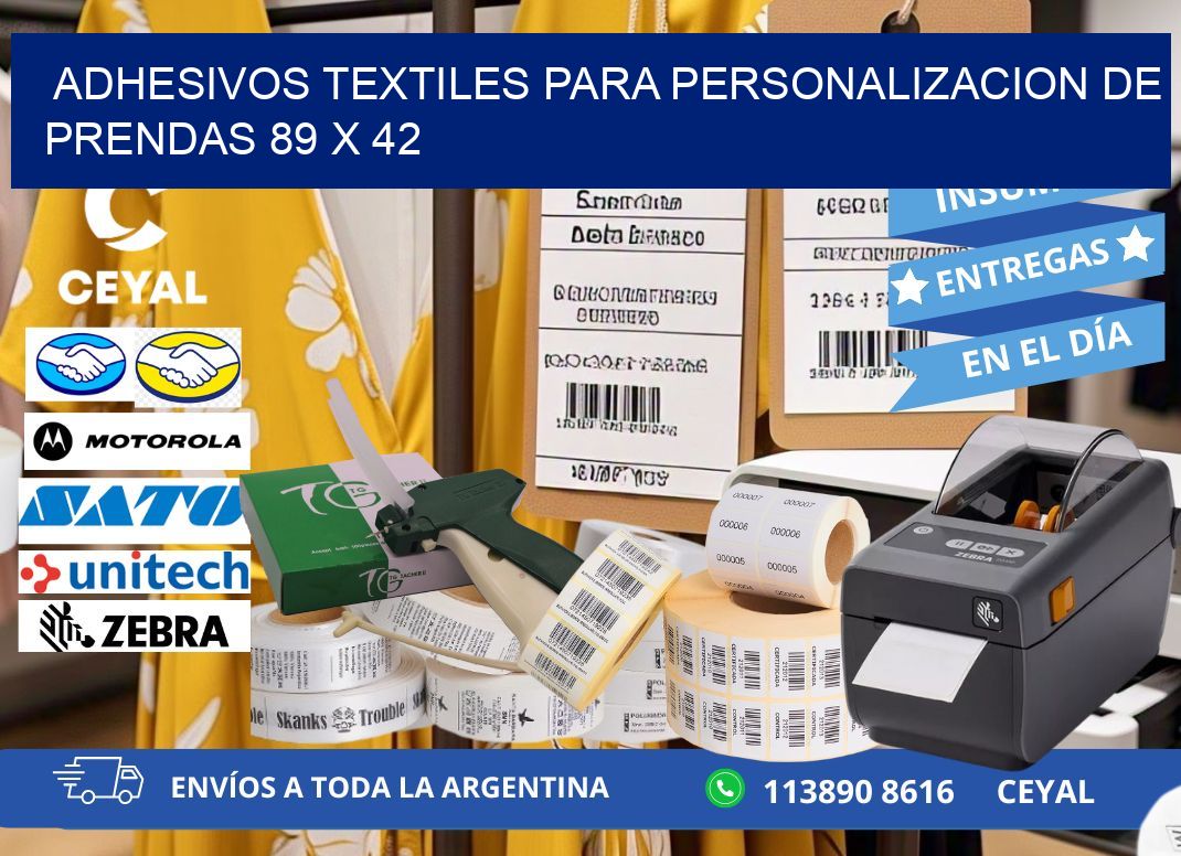 ADHESIVOS TEXTILES PARA PERSONALIZACION DE PRENDAS 89 x 42
