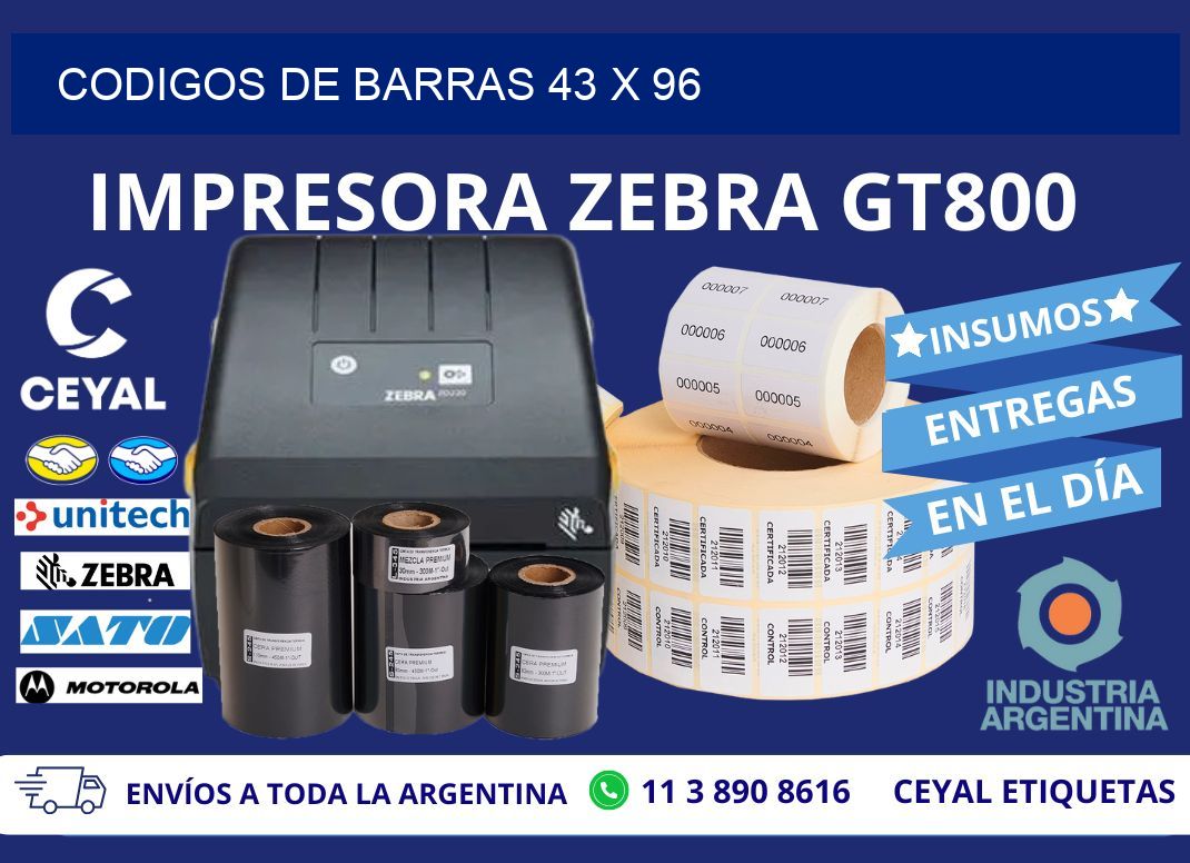 CODIGOS DE BARRAS 43 x 96