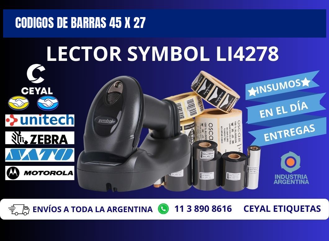 CODIGOS DE BARRAS 45 x 27