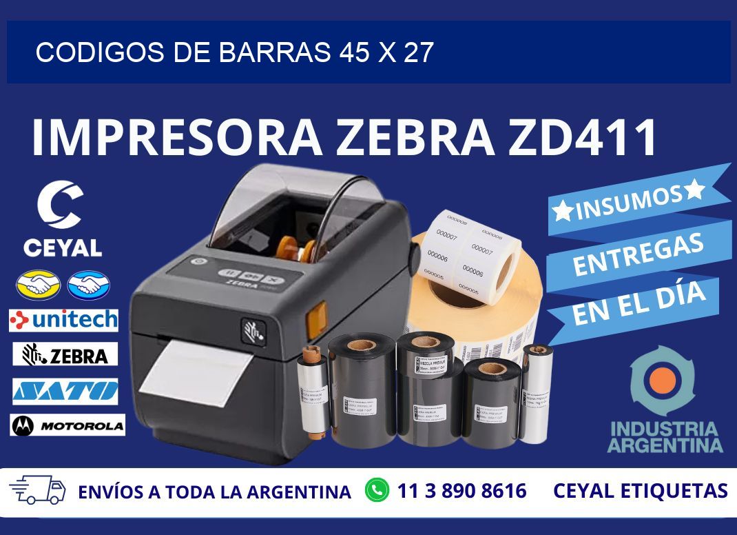 CODIGOS DE BARRAS 45 x 27