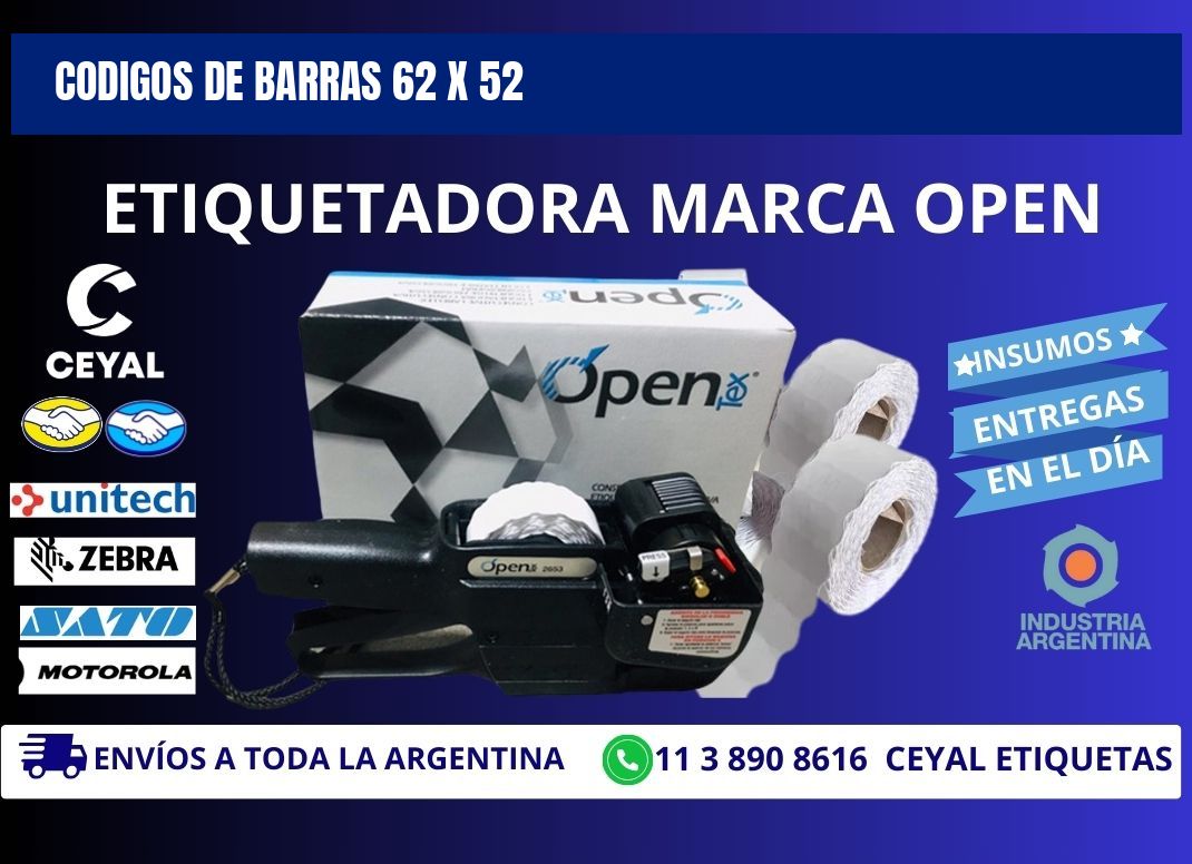 CODIGOS DE BARRAS 62 x 52