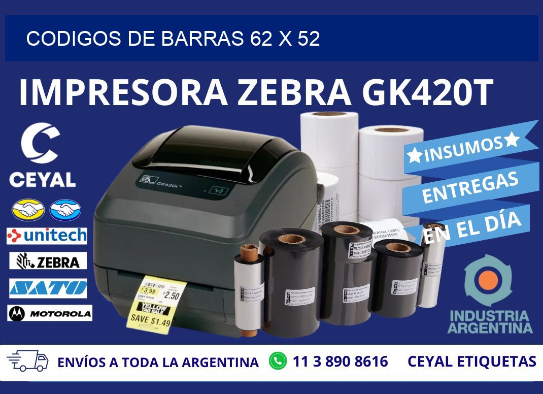 CODIGOS DE BARRAS 62 x 52
