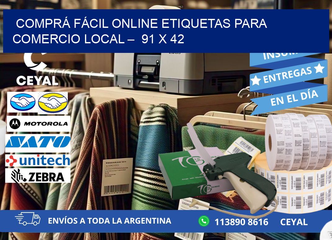 COMPRÁ FÁCIL ONLINE ETIQUETAS PARA COMERCIO LOCAL – 91 x 42