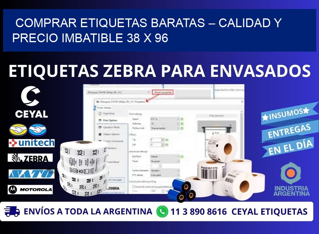 COMPRAR ETIQUETAS BARATAS – CALIDAD Y PRECIO IMBATIBLE 38 x 96