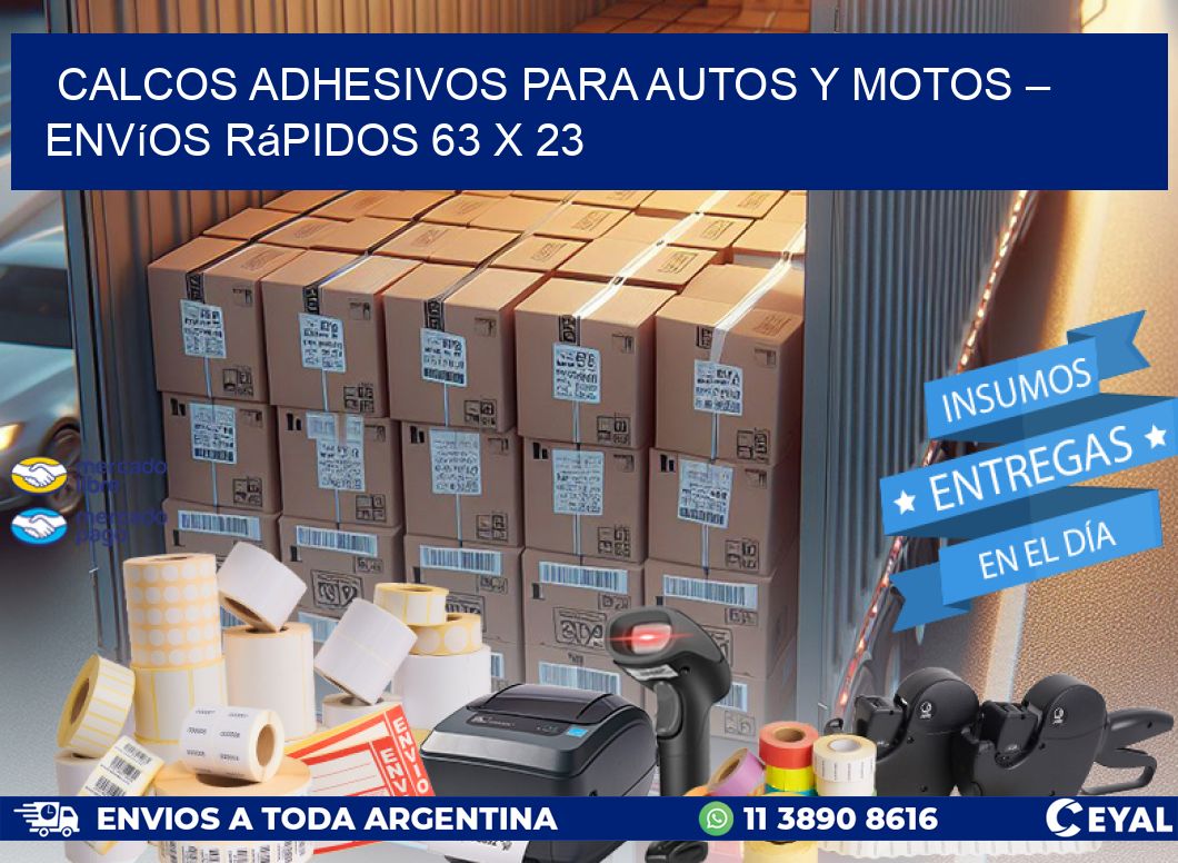 Calcos Adhesivos para Autos y Motos – Envíos Rápidos 63 x 23