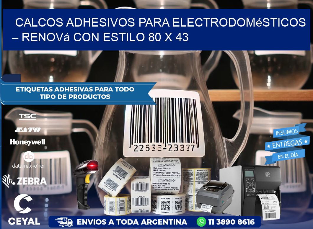 Calcos Adhesivos para Electrodomésticos – Renová con Estilo 80 x 43