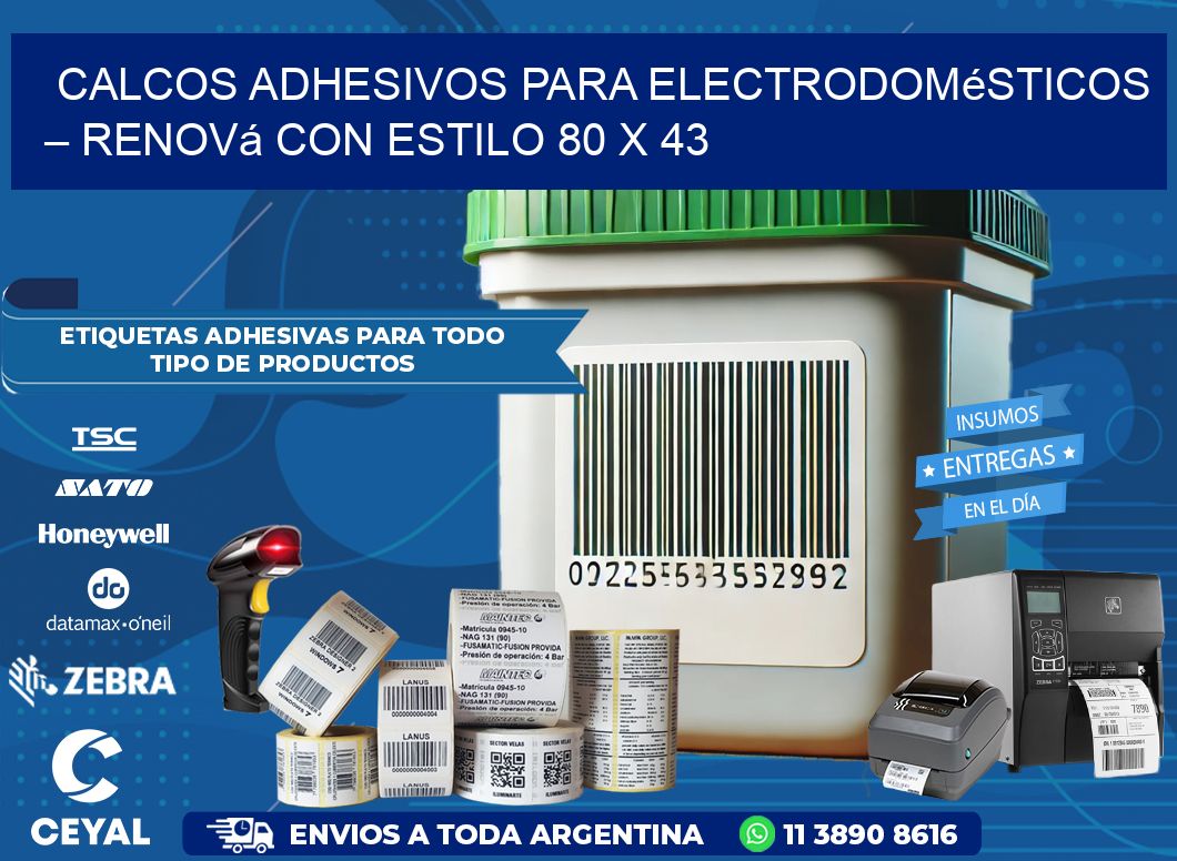 Calcos Adhesivos para Electrodomésticos – Renová con Estilo 80 x 43