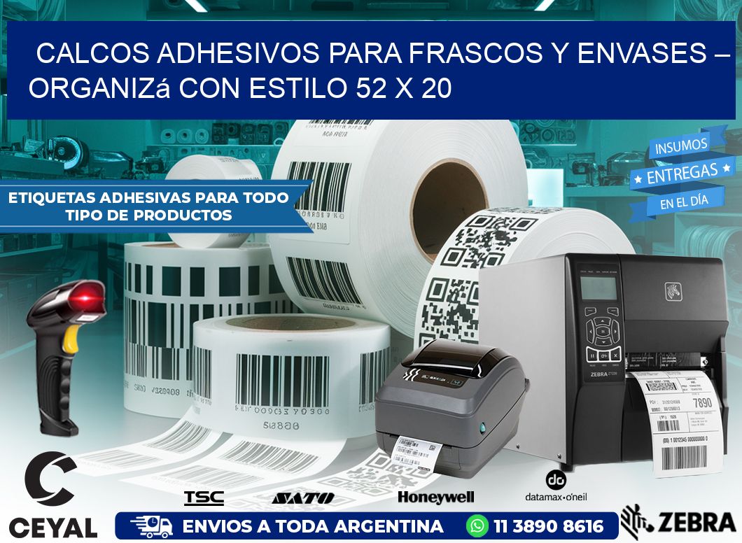 Calcos Adhesivos para Frascos y Envases – Organizá con Estilo 52 x 20