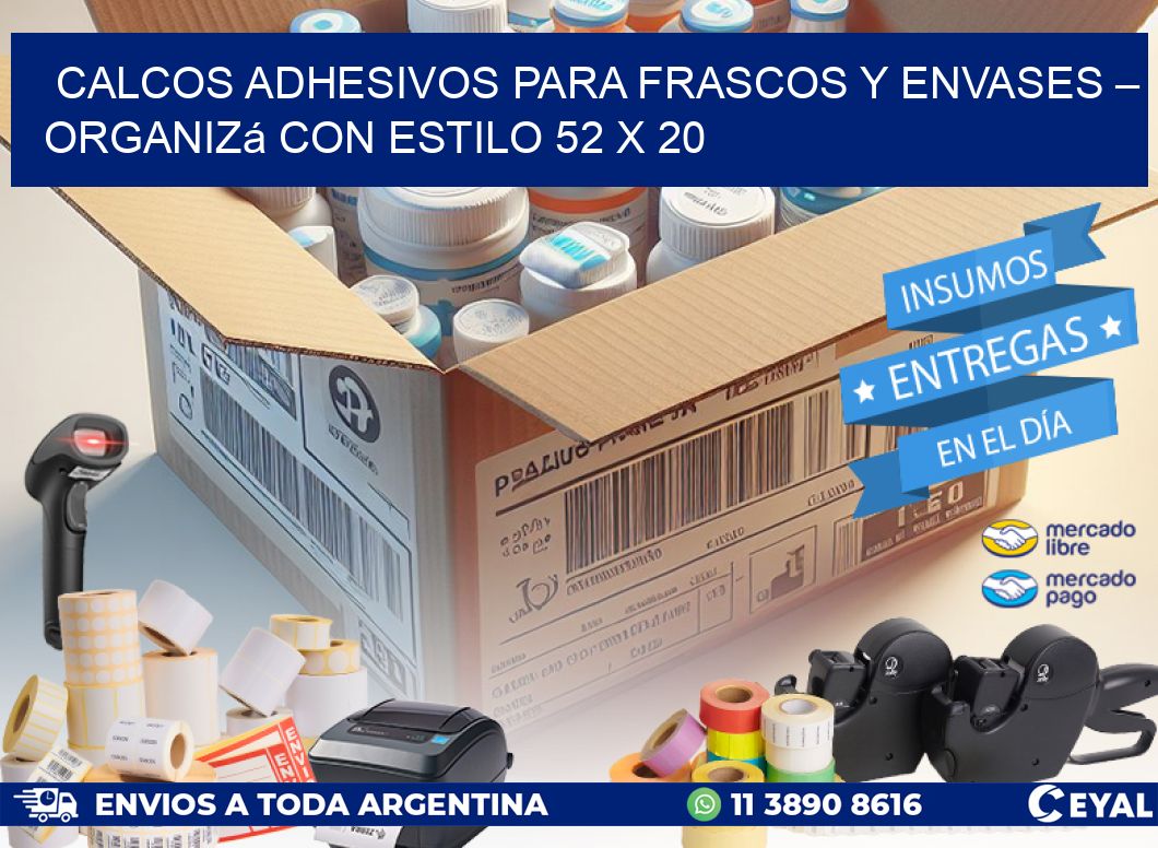 Calcos Adhesivos para Frascos y Envases – Organizá con Estilo 52 x 20