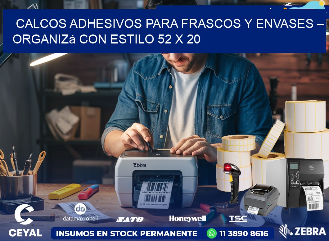 Calcos Adhesivos para Frascos y Envases – Organizá con Estilo 52 x 20