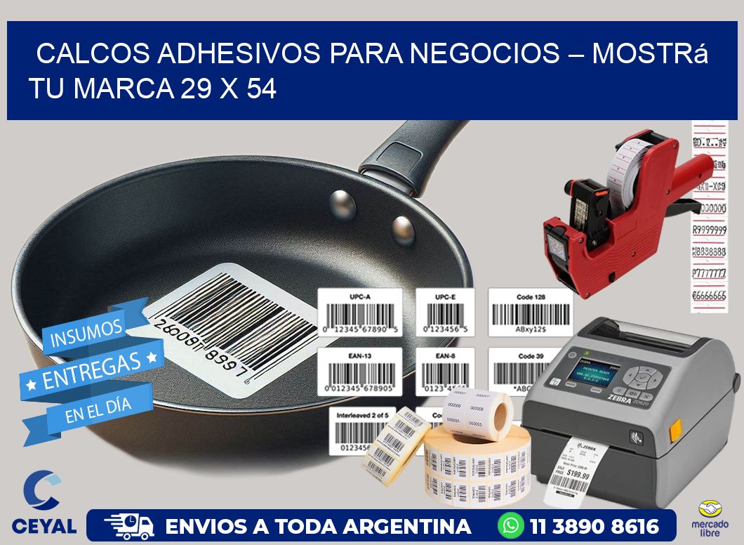 Calcos Adhesivos para Negocios – Mostrá Tu Marca 29 x 54