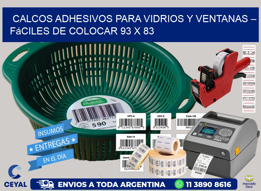 Calcos Adhesivos para Vidrios y Ventanas – Fáciles de Colocar 93 x 83