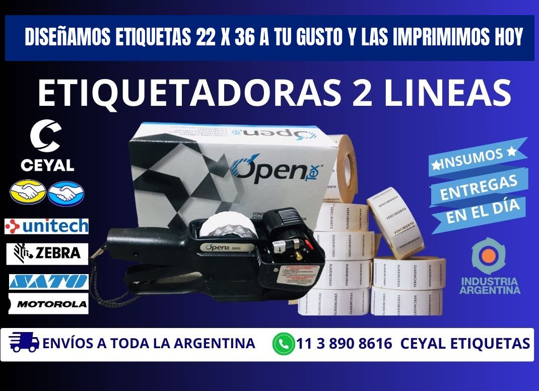 Diseñamos Etiquetas 22 x 36 a Tu Gusto y las Imprimimos Hoy