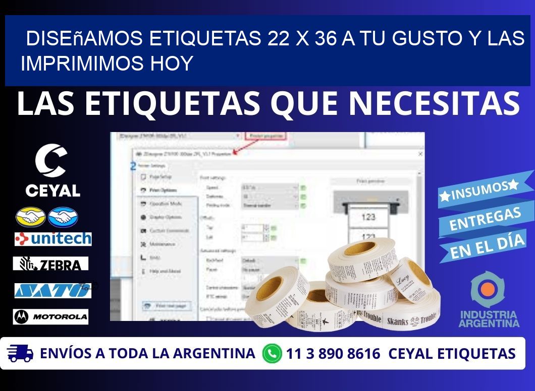 Diseñamos Etiquetas 22 x 36 a Tu Gusto y las Imprimimos Hoy