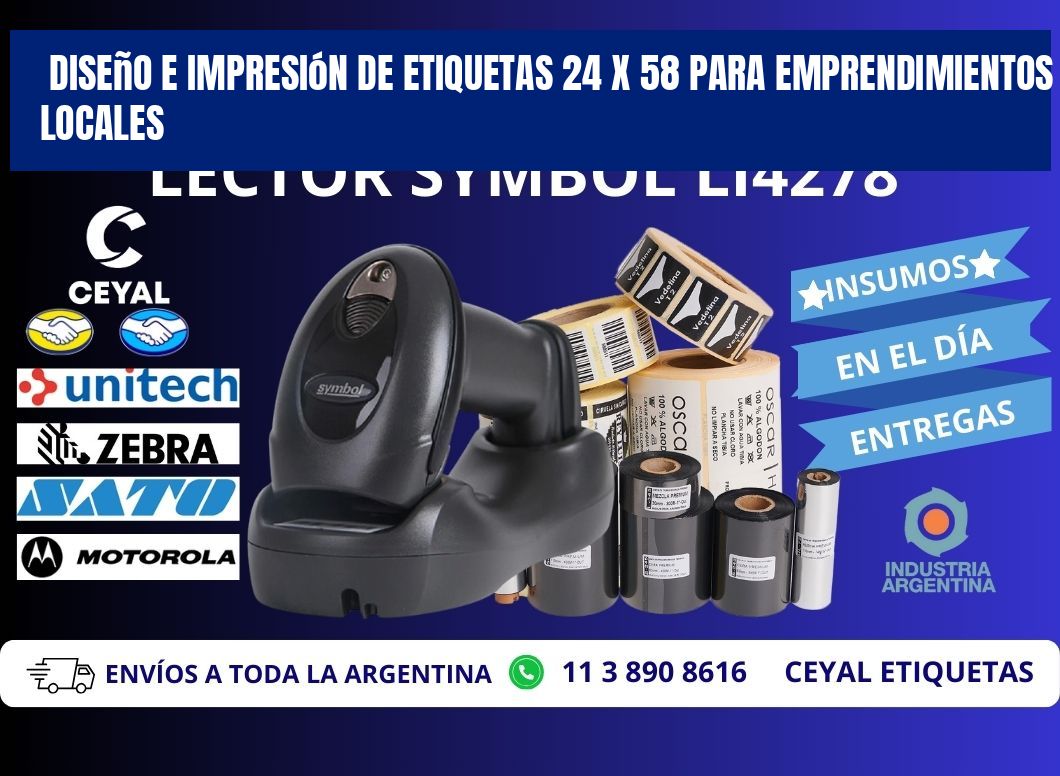 Diseño e Impresión de Etiquetas 24 x 58 para Emprendimientos Locales