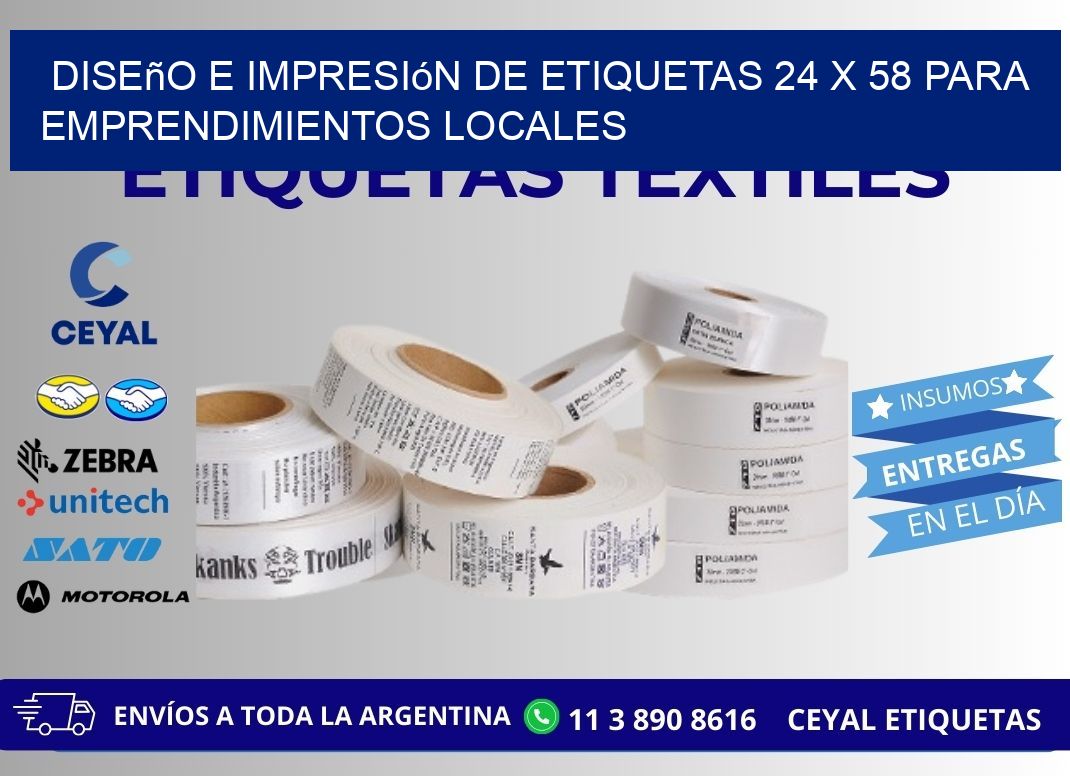 Diseño e Impresión de Etiquetas 24 x 58 para Emprendimientos Locales