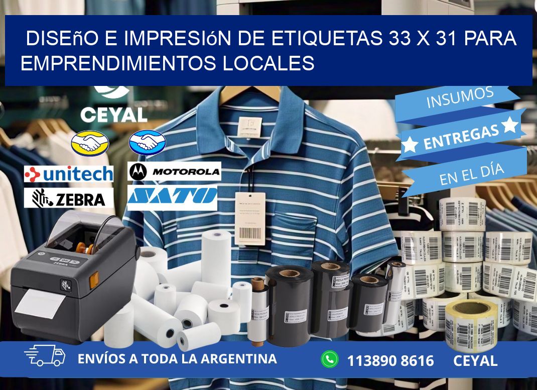 Diseño e Impresión de Etiquetas 33 x 31 para Emprendimientos Locales