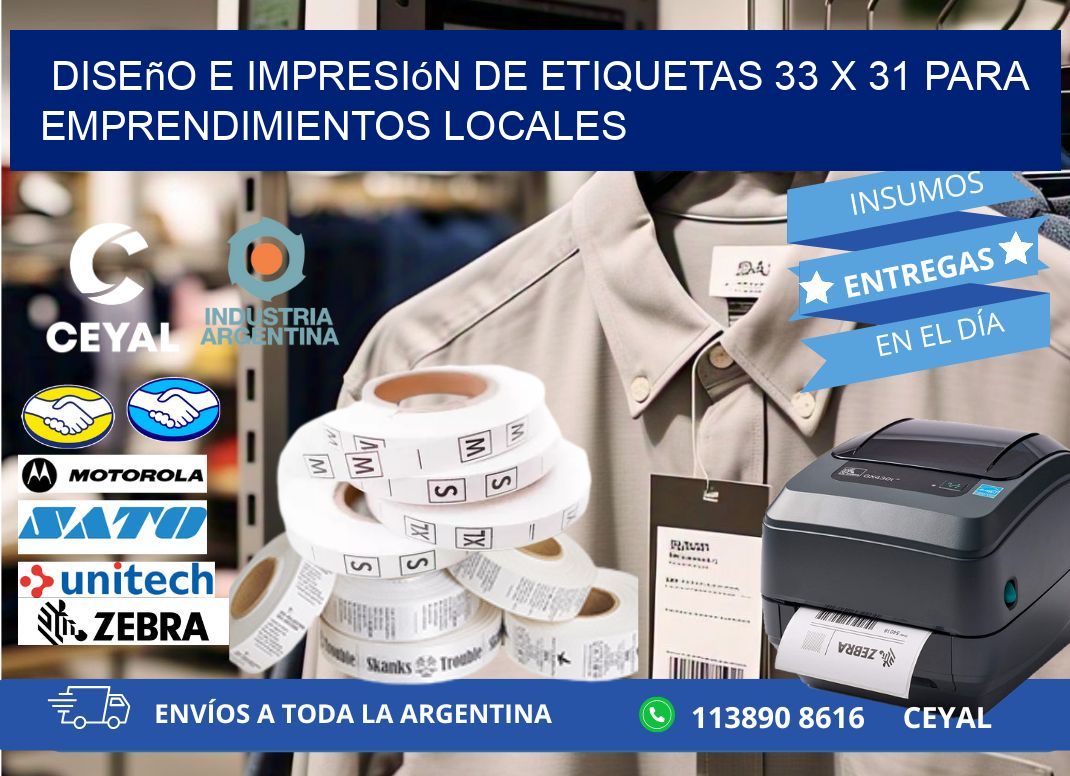 Diseño e Impresión de Etiquetas 33 x 31 para Emprendimientos Locales