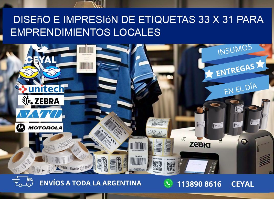 Diseño e Impresión de Etiquetas 33 x 31 para Emprendimientos Locales