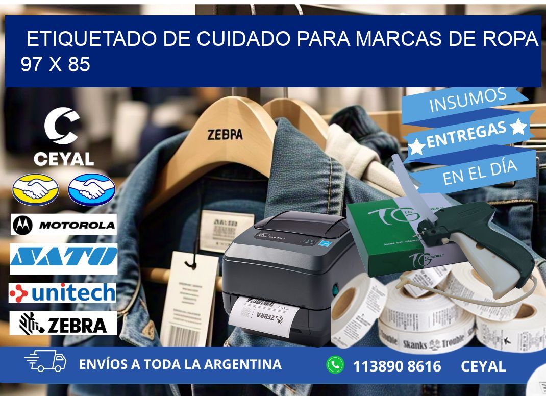 ETIQUETADO DE CUIDADO PARA MARCAS DE ROPA 97 x 85