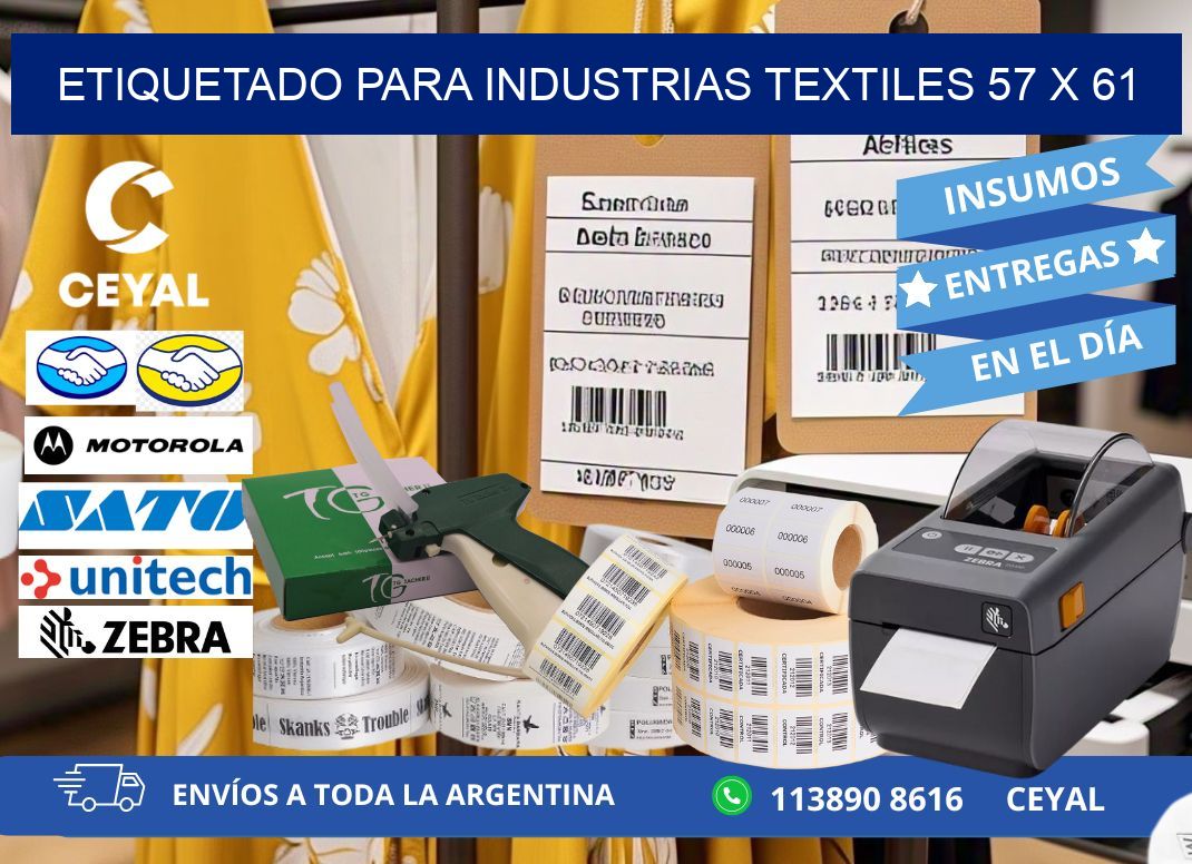 ETIQUETADO PARA INDUSTRIAS TEXTILES 57 x 61