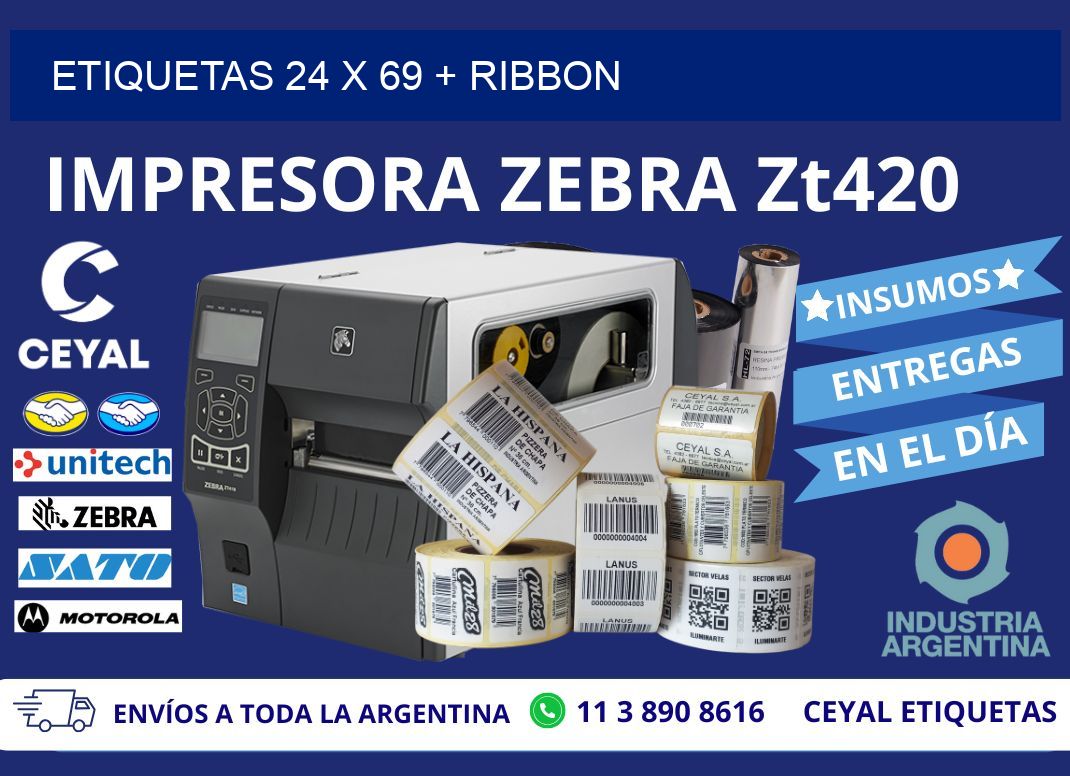 ETIQUETAS 24 x 69 + RIBBON