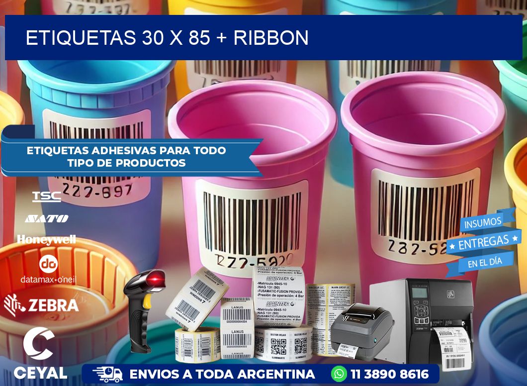 ETIQUETAS 30 x 85 + RIBBON