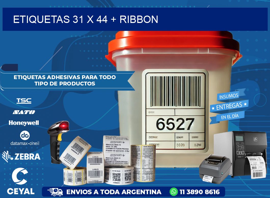 ETIQUETAS 31 x 44 + RIBBON