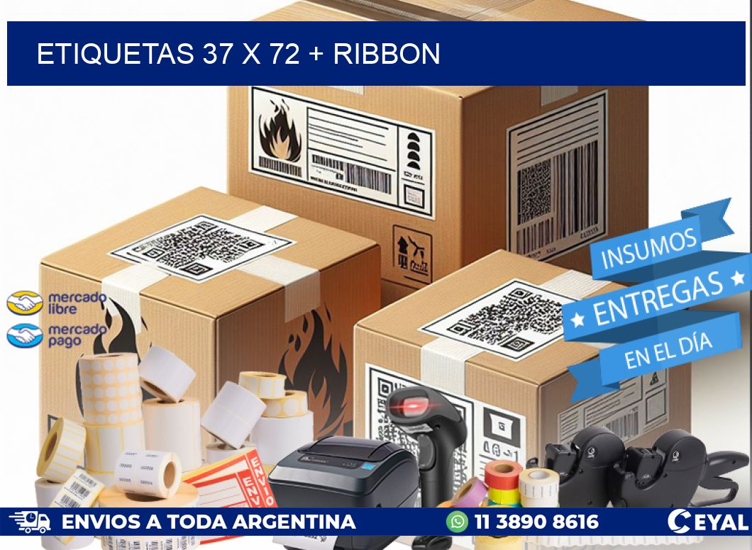 ETIQUETAS 37 x 72 + RIBBON