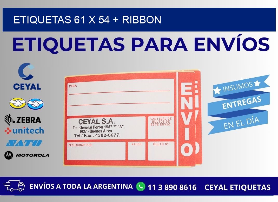ETIQUETAS 61 x 54 + RIBBON