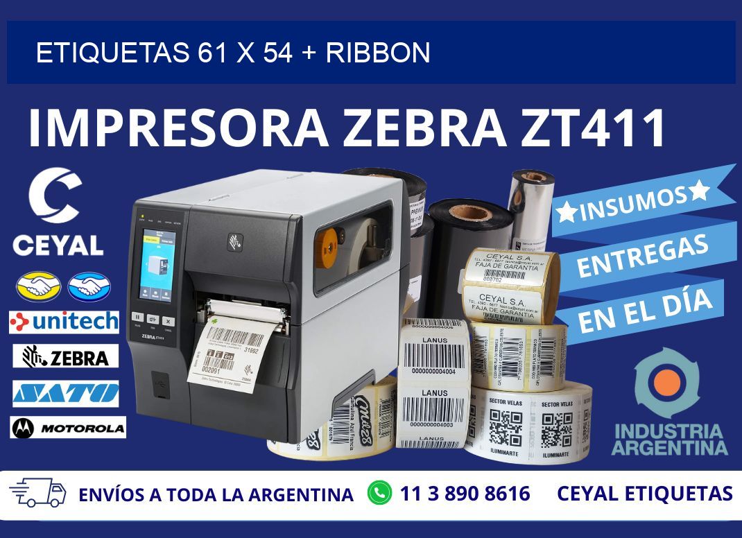 ETIQUETAS 61 x 54 + RIBBON